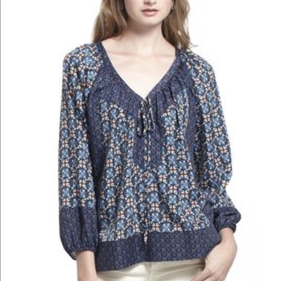 Anthropologie Tops - ANTHROPOLOGIE “Tiled Peasant Blouse” by Meadow Rue